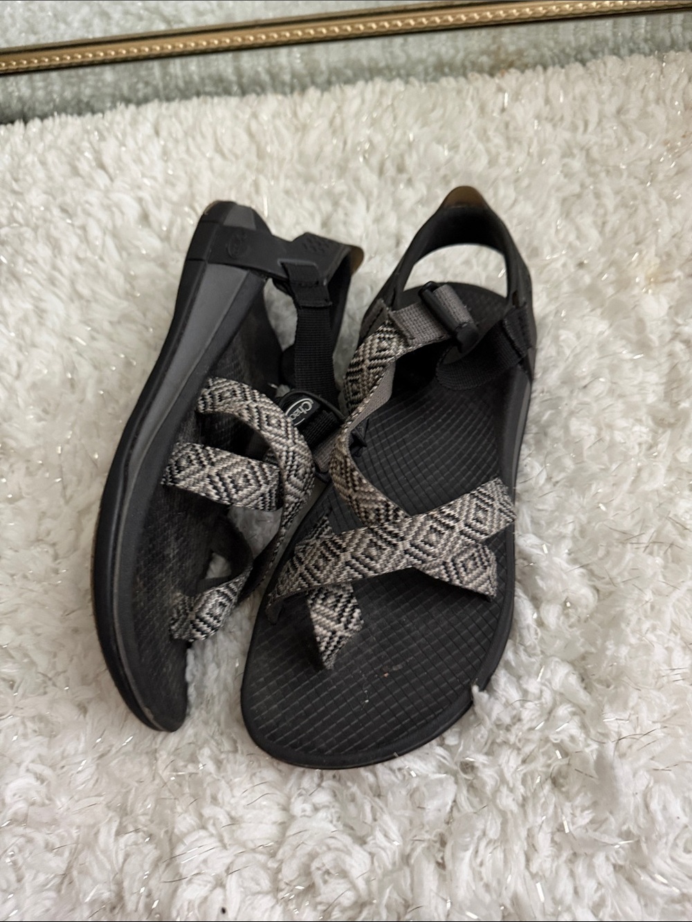 Chaco Women's Black Sandals with Patterned Straps